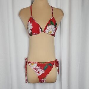 318. Ted Baker London Red and White Floral Bikini